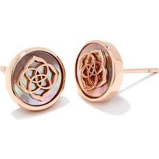 Kendra Scott Stamped Dira Stud Earrings - Rose Gold/Abalone