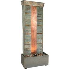 Outdoor water fountains Sunnydaze Rippled Slate Water Fountain