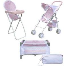 Little World Polka Dots Princess 3 in 1 Baby Doll Nursery Set