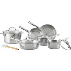 Ceramic Hob Cookware Sets Ayesha Curry Stainless Steel Cookware Cookware Set with lid 11 Parts