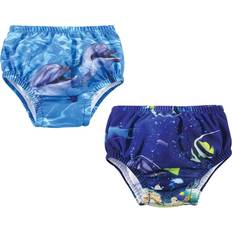 1-3M Swimwear Children's Clothing Hudson Baby Swim Diaper - Coral Reef Dolphin