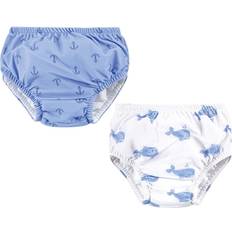 White Swim Diapers Children's Clothing Hudson Baby Swim Diaper - Blue Whale Navy Anchor