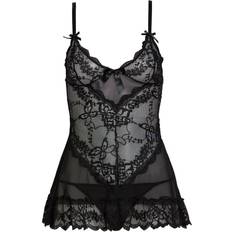 OH LÀ LÀ CHÉRI Nuisette Avec String Assorti Noir En Nylon