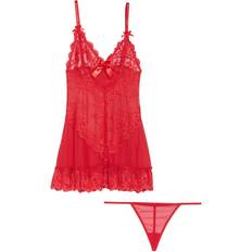 Femme Nuisettes OH LÀ LÀ CHÉRI Nuisette et string assorti - Rouge en nylon