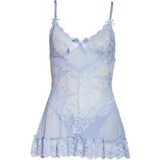 Negligées on sale OH LÀ LÀ CHÉRI Valentine Soft Cup Babydoll Chemise & G-String Thong - Open Blue