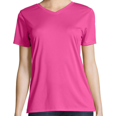 Pink - Sportswear Garment T-shirts Hanes Sport FreshIQ Cool DRI Performance V-Neck T-shirt Women - Wow Pink