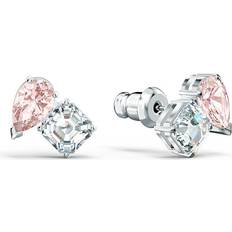 Swarovski Attract Soul Stud Earrings - Silver/Pink/Transparent