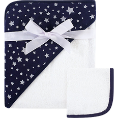 Blue Baby Towels Hudson Baby Hooded Towel and Washcloth Set Star