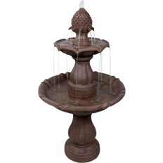 Brown Fountains & Garden Ponds Sunnydaze Decor 2 Tier Curved Plinth Water Fountain