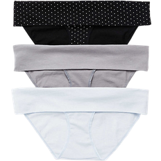 Maternity & Nursing Motherhood Maternity Fold Over Panties BlackDot/Grey/Blue 3-pack (91590)