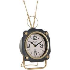 Dkd Home Decor Namizna ura Krystal Sort Gylden Jern (15.5 x 8.5 x 32 cm) Bordur