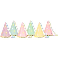 PartyDeco Juhlahatut Pastelli Tähdillä 6-pakkaus