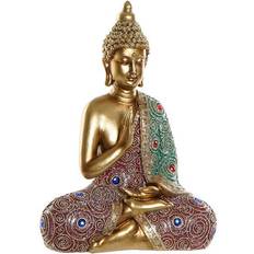 Dkd Home Decor Dekorativ figur Gylden Buddha Harpiks (25 x 11 x 34 cm) Dekorationsfigur