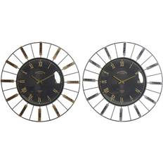 Multicolore Horloges Dkd Home Decor Crystal Silver Black Golden Wall Clock 70 x 7 x 70 cm Horloge murale