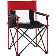 Camping & Outdoor Outsunny Outdoor Folding Fishing Camping Chair w/Cup Holder,Pocket,Backrest Red