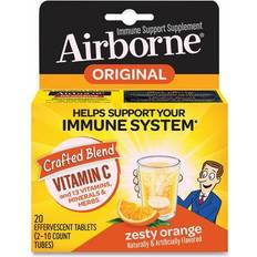 Vitamin tablet Airborne Immune Support Effervescent Tablet, Zesty Orange, 20 Count ABN96298 Orange