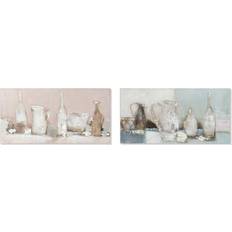 Multifarvet - Træ Vaser Dkd Home Decor Maleri Lærred Vase (2 pcs) (120 x 3.8 x 60 cm) Vase