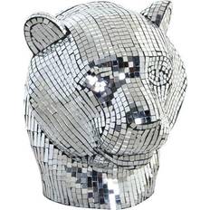 Dkd Home Decor Dekorativ figur Sølvfarvet Leopard Harpiks (31 x 27 x 32 cm) Dekorationsfigur