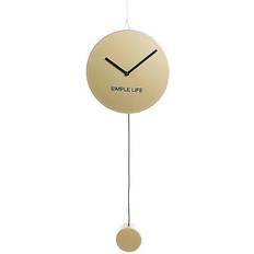 Wall Clock Iron Golden (22 x 5.5 x 60 cm)