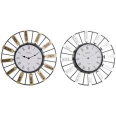 Kristall Klockor Dkd Home Decor Väggklocka Glas Silvrig Gyllene Järn (40 x 6.4 x 40 cm) (2 pcs) Väggklocka 40cm