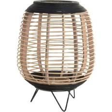 Dkd Home Decor Lyseholder Krystal Sort Metal Brun Bambus (32 x 32 x 43 cm) Fyrfadsstage