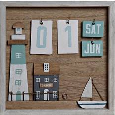 Dkd Home Decor Wooden Calendar (22 x 3 x 22 cm)