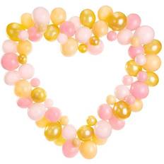 Goud Ballonnenbogen PartyDeco Ballonslinger Met Hart Frame Peach Pink