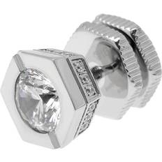 Lynx Mano Hexogon Stud Earring - Silver/Transparent