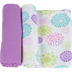 Purple Baby Nests & Blankets Miraclebaby Colorful Bursts MiracleWare Muslin Swaddle 2-Pack