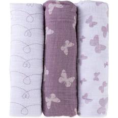 Best Baby Blankets Ely's & Co. Lavender Butterfly Design Cotton Muslin Swaddle Blanket 3-pack