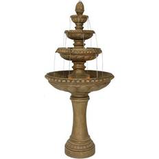 Sunnydaze Decor 4 Tier Eggshell Water Fountain with LED Light