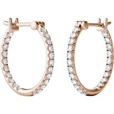 Charles & Colvard Moissanite Hoop Earrings - Rose Gold/Moissanite