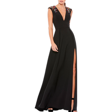 V-Neck A-Line Gown - Black