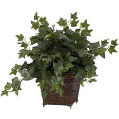 Plants Nearly Natural Puff Ivy w/Coiled Rope Planter Silk Plant