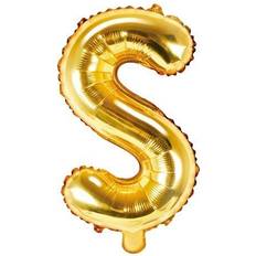 S Bogstavballoner PartyDeco Letter Balloons 'S' 35 cm Gold