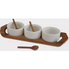 Nambe Chevron Condiment Tray Set Plat de service 4pcs