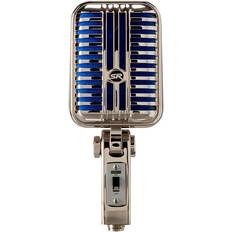 Chrome Microphones Monoprice Stage Right Memphis Blue Classic Unidirectional Retro-Style Dynamic Microphone with Pop-free On/Off Switch and Protective Case