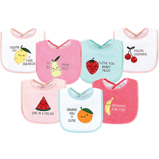 Polyester Drool Bibs Hudson Cotton Terry Drooler Bibs with Fiber Filling 7-pack Fruits