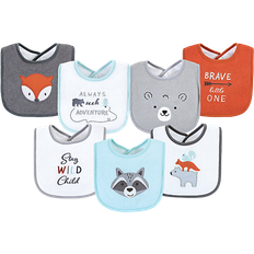 Polyester Drool Bibs Hudson Cotton Terry Drooler Bibs with Fiber Filling 7-pack Boy Woodland