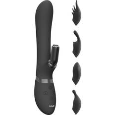 Shots Toys Vibratori Shots Toys Vive Chou Double Action Interchangeable Rabbit Vibrator Black