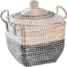 Multicolore Boîtes et Paniers Dkd Home Decor ative Basket Grey Natural Seagrass 45 x 35 x 43 cm Panier