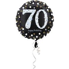 Amscan Amscan Folienballon 70 Sparkling Birthday, Schwarz, Silber, Gold (5)