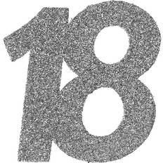Fødselsdage Konfetti Bordkonfetti 18 Sølv/Glitter 6-pak