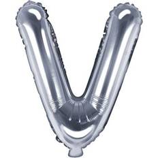 V Bogstavballoner Globos Ballon Bogstav V sølv 35 cm