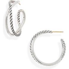 David Yurman Earrings David Yurman The Crossover Hoop Earrings - Silver/Gold