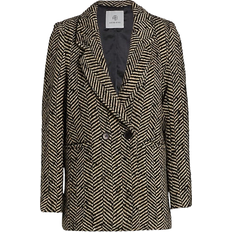 Acrylic Blazers Anine Bing Fishbone Blazer - Cream and Black