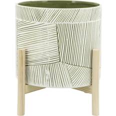 Planter with wood stand Sagebrook Planter with Wood Stand Ø10inch ∅25.4cm