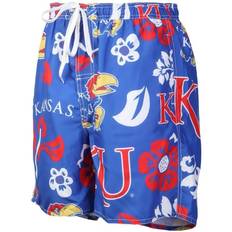 Wes & Willy Kansas Jayhawks Floral Volley Logo Swim Trunks - Royal