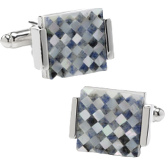 Mother of Pearl Cufflinks Cufflinks Inc Floating Checkered Cufflinks - Silver/Mother of Pearl