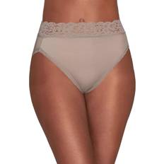 Nylon Panties Vanity Fair Flattering Lace Hi-Cut Panty - Toasted Coconut